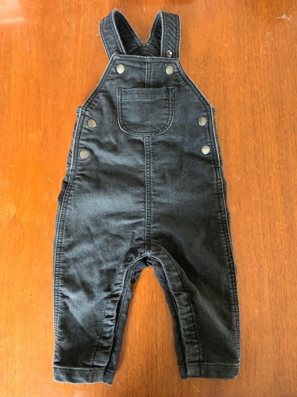 🫐3/$30 Joe Fresh Black Toddler Soft Denim Overalls size 12-18m